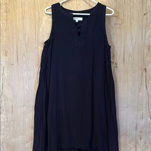 LOFT Dark Blue Lace-Up Dress